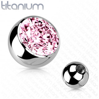 Boule de piercing en titane  zirconium rose