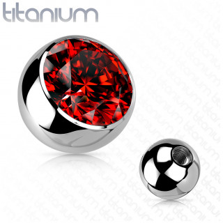 Boule de piercing en titane  zirconium rouge