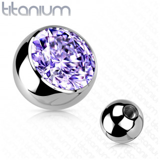 Boule de piercing en titane  zirconium violet Tanzanite