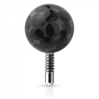 Boule piercing shamballa  tige filete - Noir