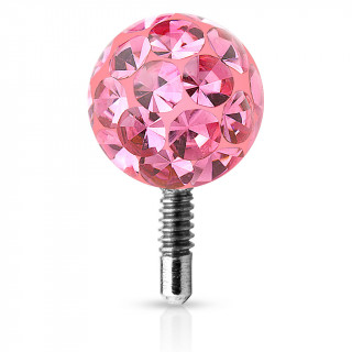 Boule piercing shamballa  tige filete - Rose