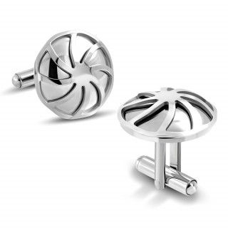 Boutons de manchettes acier design style moulin