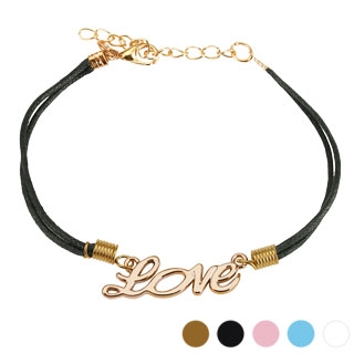Bracelet fantaisie en similicuir avec monogramme "love"