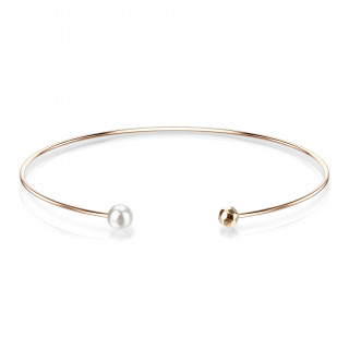 Bracelet femme jonc perl en acier cuivr par ionisation