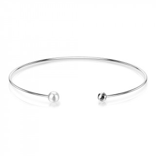 Bracelet femme jonc perl en acier inox