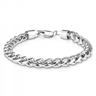 Bracelet homme  maille style spiga en acier