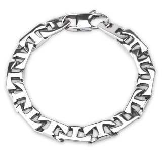 Bracelet homme acier  maillons en "T"