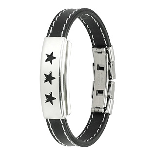 Bracelet homme acier Trois toiles