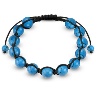 Bracelet homme bleu  perles de turquoise