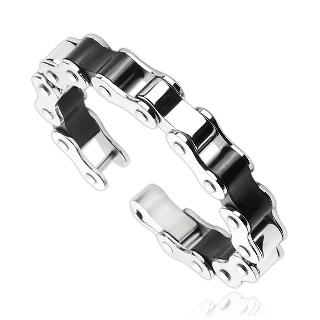 Bracelet homme en acier large style mcanique