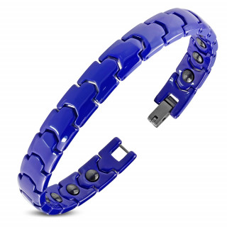 Bracelet homme en cramique bleue  maillons style puzzle