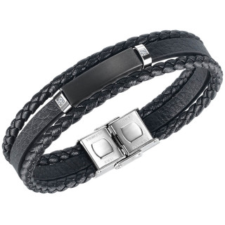 Bracelet homme  lanire bague de pierres et tresses