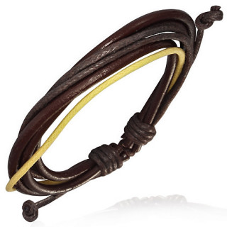 Bracelet  trois tons à fines lanières de cuir