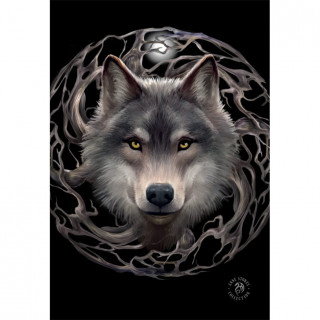 Carte postale Effets 3D  loup et branchages - Anne Stokes