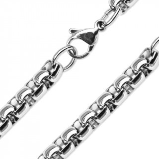 Chaine courte (49cm) en acier inox  boucles rondes