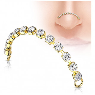 Chaine Dore  cristaux pour double piercing de nez