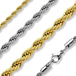 Chaine femme en acier à maillons style corde italienne