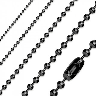 Chaine homme noire en acier à mailles boules