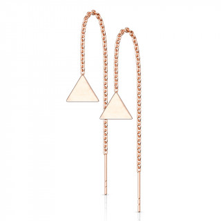 Chaines d'oreilles en acier cuivré à petit triangle suspendu