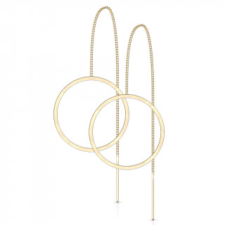 Chaines d'oreilles en acier doré à grand cercle