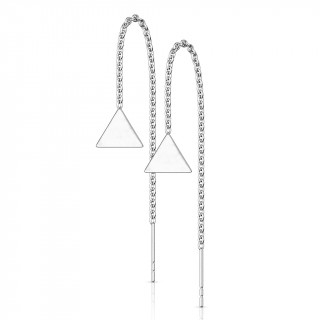 Chaines d'oreilles en acier inox  petit triangle suspendu