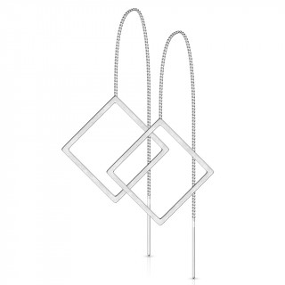 Chaines d'oreilles en acier à losange ajouré