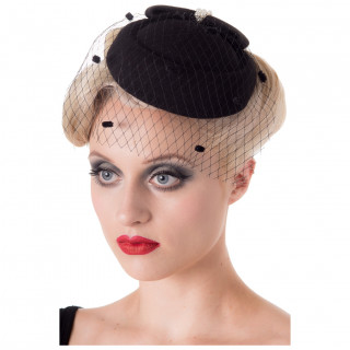 Chapeau rtro noir modle "JUDY HAT" - Banned