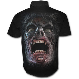 Chemise gothique homme à manches courtes "marche des morts" avec zombies et éclairs