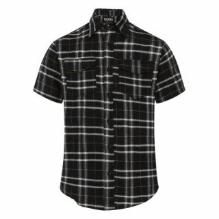 Chemise homme manches courtes  carreaux noirs - Banned