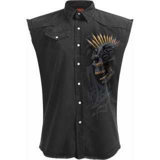 Chemise sans manche homme crane punk tatou  crte de balles