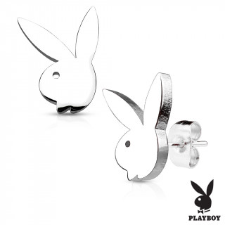 Clous d'oreille  lapin Playboy argents (paire)
