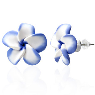 Clous d'oreilles  fleur exotique en fimo REF-8770