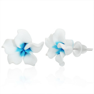 Clous d'oreilles  fleur exotique en fimo REF-8776