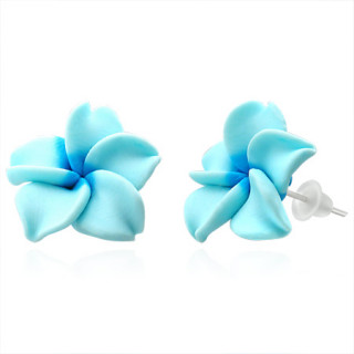 Clous d'oreilles  fleur exotique en fimo REF-8782