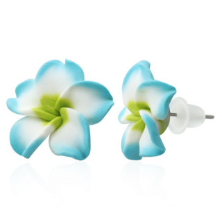 Clous d'oreilles  fleur exotique en fimo REF-8788