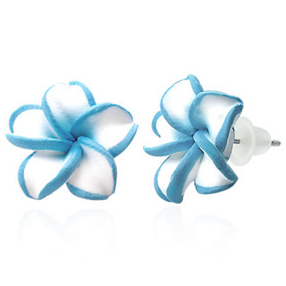 Clous d'oreilles  fleur exotique en fimo REF-8789