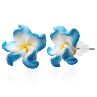 Clous d'oreilles  fleur exotique en fimo REF-8790