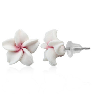 Clous d'oreilles  fleur exotique en fimo REF-8817