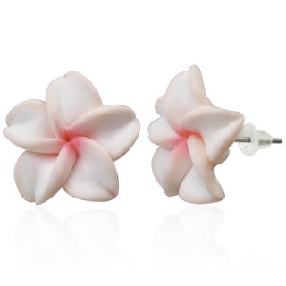 Clous d'oreilles  fleur exotique en fimo REF-8818