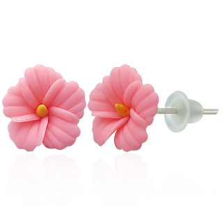 Clous d'oreilles  fleur fimo REF-8806