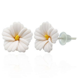 Clous d'oreilles  fleur fimo REF-8807