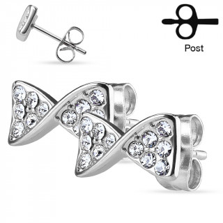 Clous d'oreilles  noeuds papillons strass