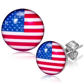 Clous d'oreilles avec imprim drapeau Etats-Unis d'Amriques