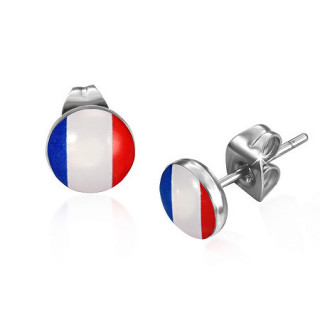 Clous d'oreilles avec imprim drapeau France