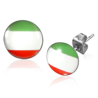 Clous d'oreilles avec imprim drapeau Italie