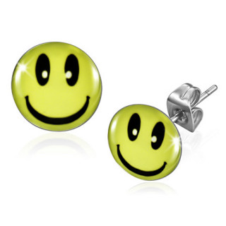 Clous d'oreilles avec emoticone content