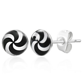 Clous d'oreilles avec spirale hypnotique