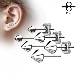 Clous d'oreille en acier inox  spike (la paire)