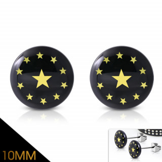 Clous d'oreille logo à étoiles jaunes