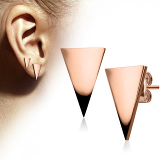 Clous d'oreille triangles en acier cuivr